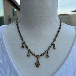 Elegant Gold tone Floral Necklace